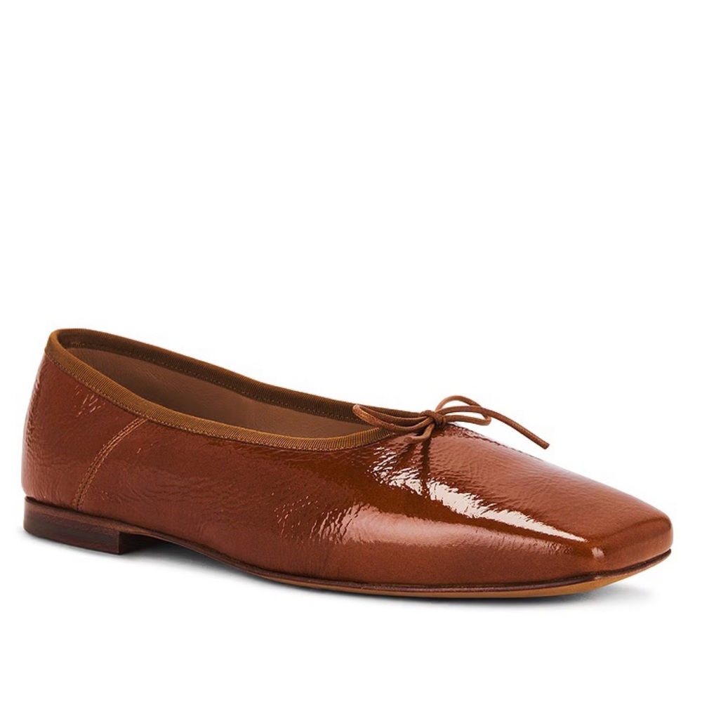 Mansur Gavriel Brown Patent Leather Ballet Flat